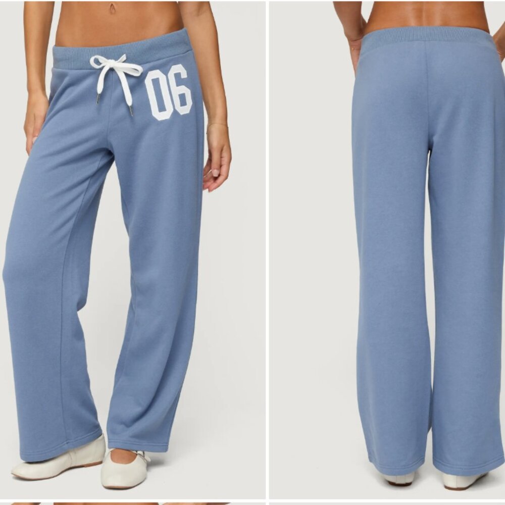 Edikted 06 Wide Leg Cotton Blend Drawstring Sweatpants